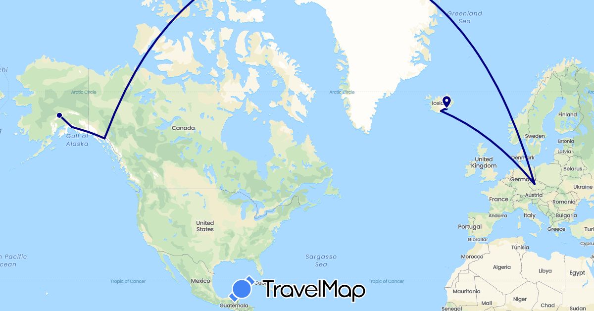 TravelMap itinerary: driving in Czech Republic, Iceland, United States (Europe, North America)